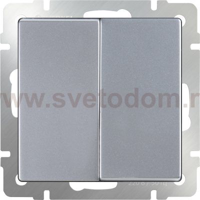 WL06-SW-2G/Выключатель двухклавишный (серебряный) Werkel WL06-SW-2G