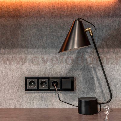 Выключатель одноклавишный проходной (черный матовый) WL08-SW-1G-2W Werkel