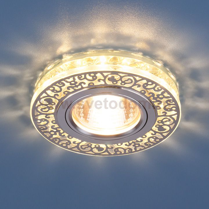 Точечный светодиодный светильник с хрусталем Elektrostandard 6034 MR16 CH/CL хром/прозрачный