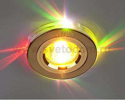 Встраиваемый потолочный светильник со светодиодами Elektrostandard 2060/2 GD/7-LED (золото / мультиколор)