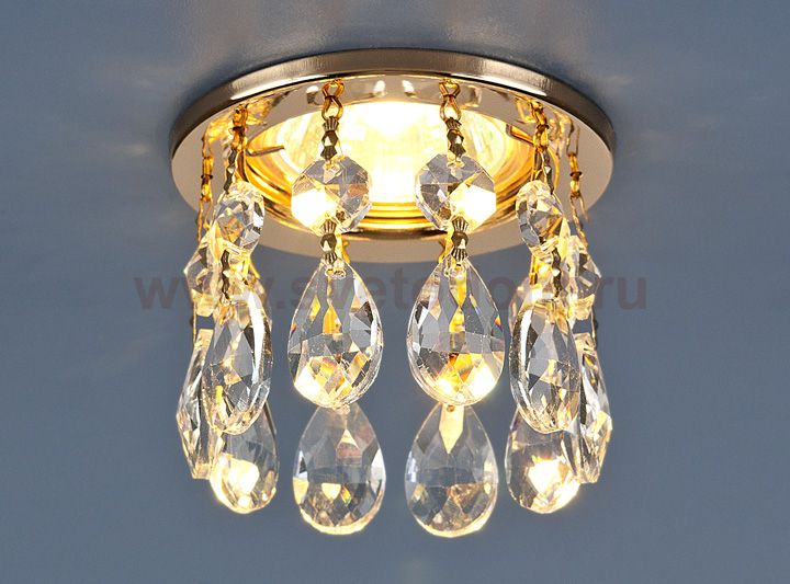 2055 GD/WH (золото/прозрачный) Elektrostandard Светильник точечный с хрусталем