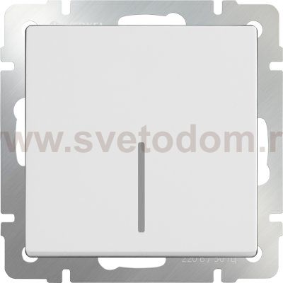 Выключатель одноклавишный проходной с подсветкой (белый) WL01-SW-1G-2W-LED Werkel
