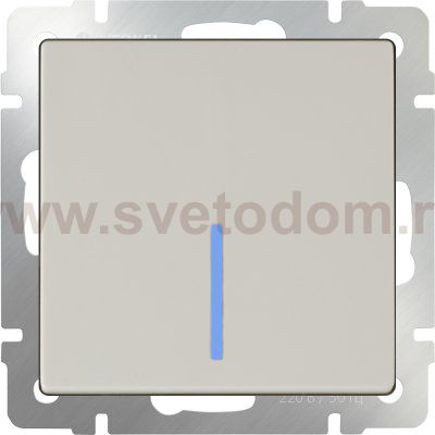 Выключатель одноклавишный проходной с подсветкой (слоновая кость) Werkel WL03-SW-1G-2W-LED-ivory