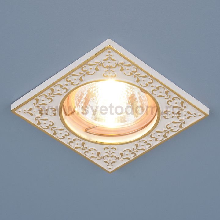 Точечный светильник Elektrostandard 120071 MR16 WH/GD белый/золото