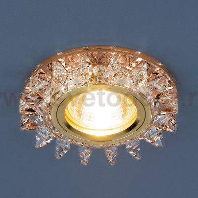 Точечный светодиодный светильник с хрусталем Elektrostandard 6037 MR16 YL/GD зеркальный/золото