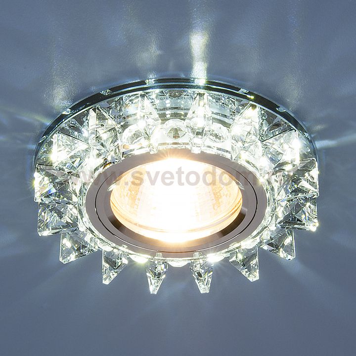 Точечный светодиодный светильник с хрусталем Elektrostandard 6037 MR16 BL сапфир/хром