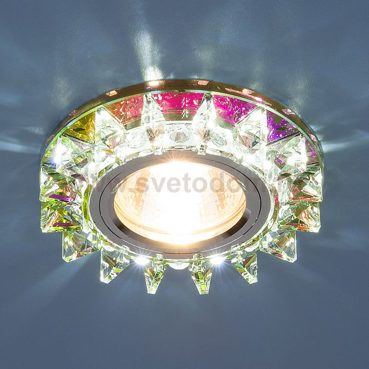 Точечный светодиодный светильник с хрусталем Elektrostandard 6037 MR16 MLT мульти/хром