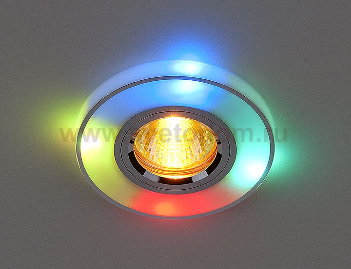 Точечный светильник со встроенными светодиодами Elektrostandard 2070/2 SL/7-MULTI/LED (хром / мультиколор)