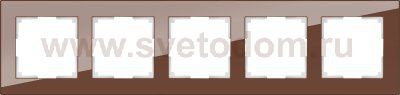 Рамка на 5 постов (мокко,стекло) Werkel WL01-Frame-05