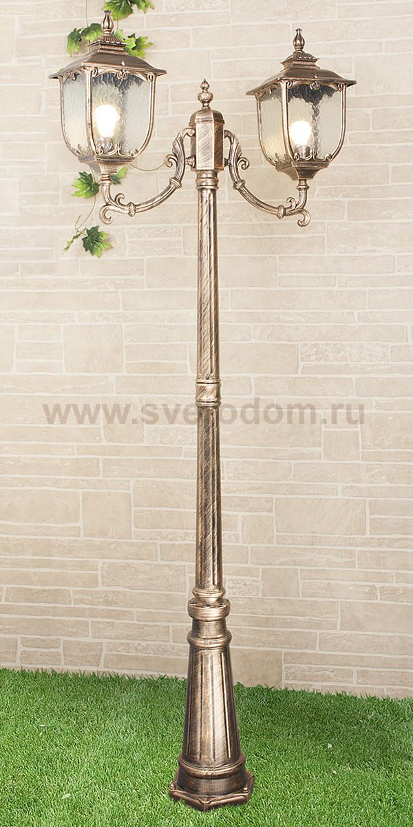 Светильник на столбе Elektrostandard Sculptor F/2 черное золото (арт. GLXT-1407F/2)