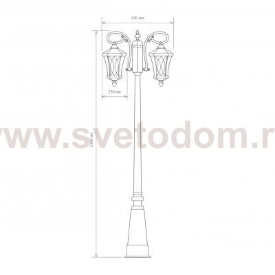 Virgo F/2 капучино уличный двухрожковый светильник на столбе IP44 GLXT-1450F/2 Elektrostandard
