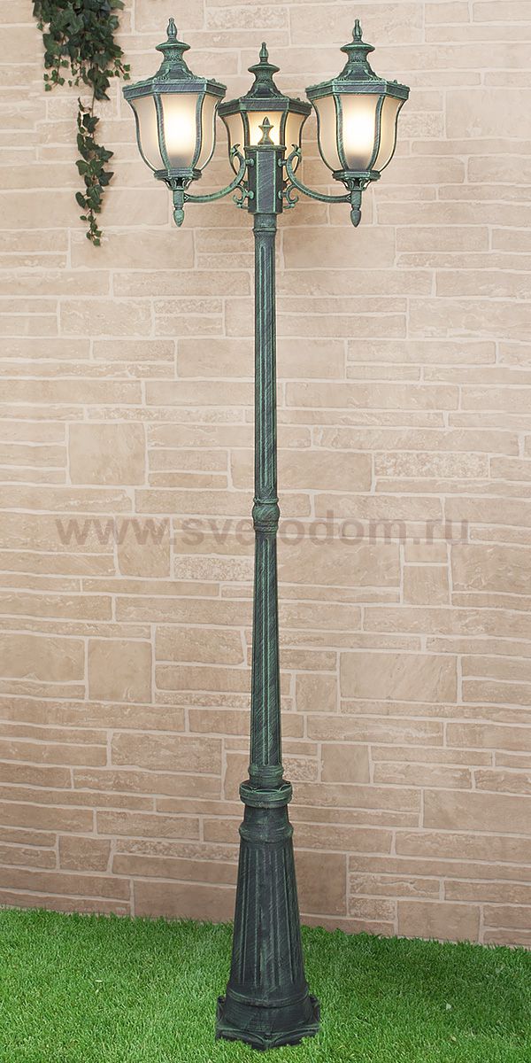 Светильник на столбе Elektrostandard Taurus F/3 малахит (арт. GLXT-1458F/3)