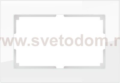 Рамка для двойной розетки (белый,стекло) Werkel WL01-Frame-01-DBL
