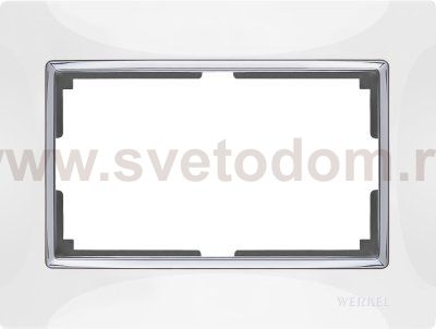 Рамка для двойной розетки (белый/хром) WL03-Frame-01-DBL-white Werkel