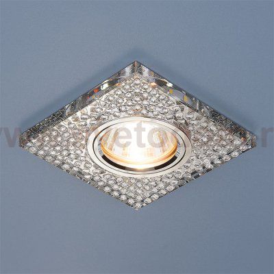 Встраиваемый потолочный светильник со светодиодной подсветкой Elektrostandard 2150 MR16 SL зеркальный/серебро