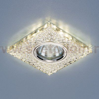 Встраиваемый потолочный светильник со светодиодной подсветкой Elektrostandard 2150 MR16 SL зеркальный/серебро