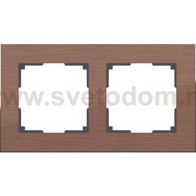 Рамка на 2 поста (коричневый алюминий) WL11-Frame-02 Werkel