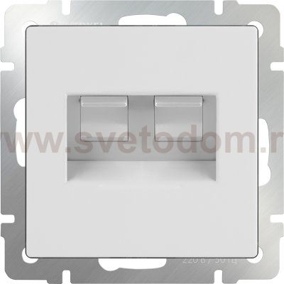 Розетка двойная Ethernet RJ-45 (белая) Werkel WL01-RJ45+RJ45