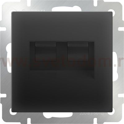 Розетка двойная Ethernet RJ-45 (черный матовый) WL08-RJ45+RJ45 Werkel