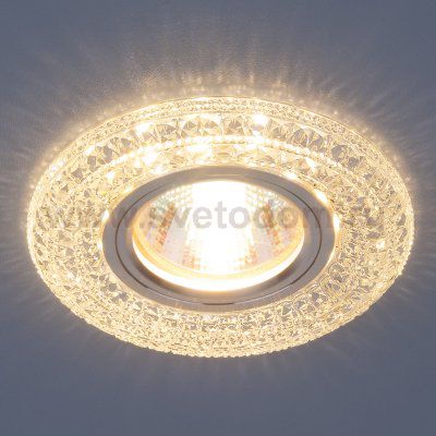 Встраиваемый потолочный светильник со светодиодной подсветкой Elektrostandard 2160 MR16 CL прозрачный