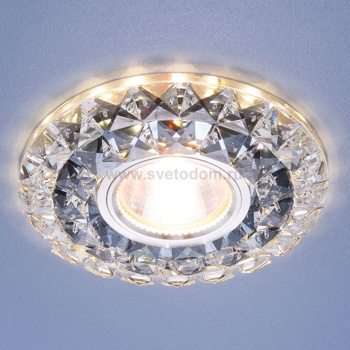 Встраиваемый потолочный светильник со светодиодной подсветкой Elektrostandard 2170 MR16 SBK CL дымчатый прозрачный