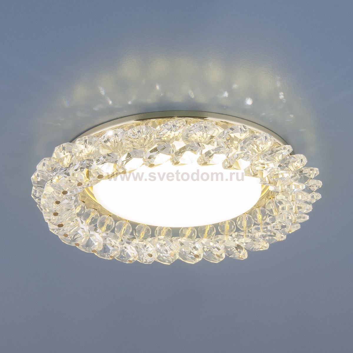 Точечный светильник с хрусталем Elektrostandard 1063 GX53 GD / CL золото / прозрачный