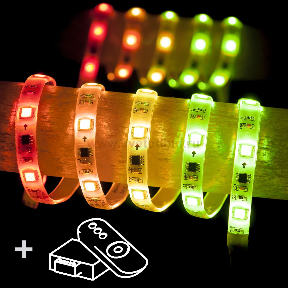 Set Led Strip 5050 5m 12V 30Led 7,2 W RW IP65 Бегущая волна Elektrostandard Комплект светодиодной ленты