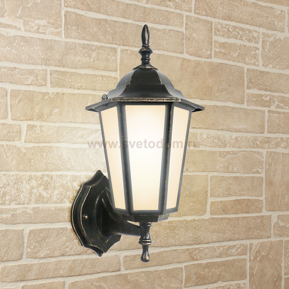 Уличный настенный светильник GL 1004U черное золото Elektrostandard