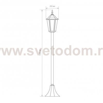 Уличный светильник на столбе IP44 GL 1014F черное золото Elektrostandard