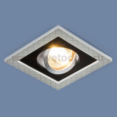 Точечный светильник с поворотным механизмом Elektrostandard 1041/1 MR16 SL/BK серебро/черный