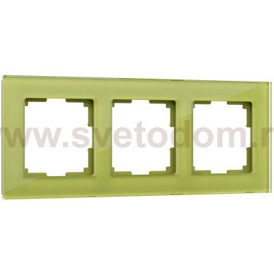 Рамка на 3 поста (фисташковый,стекло) Werkel WL01-Frame-03