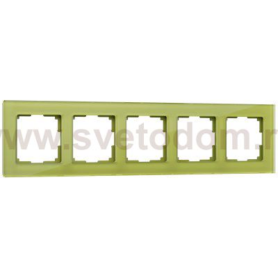 Рамка на 5 постов (фисташковый,стекло) Werkel WL01-Frame-05