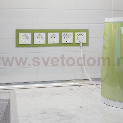 Рамка на 5 постов (фисташковый,стекло) Werkel WL01-Frame-05