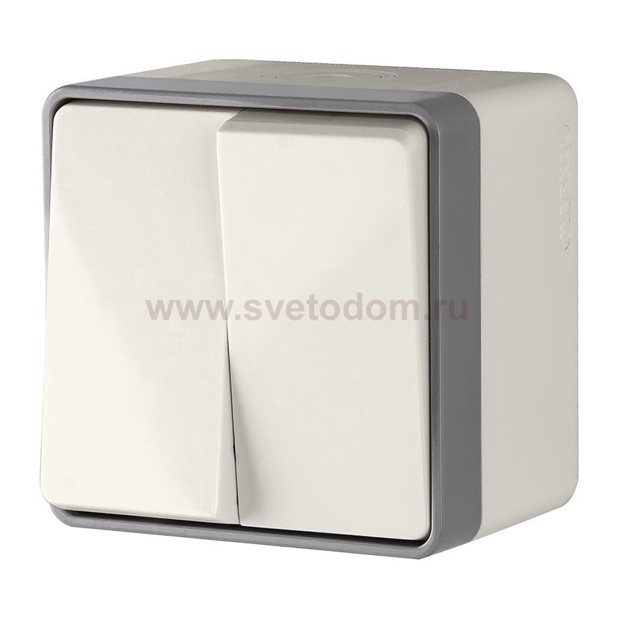 Выключатель двухклавишный влагозащищенный Gallant (слоновая кость) Werkel WL15-03-02