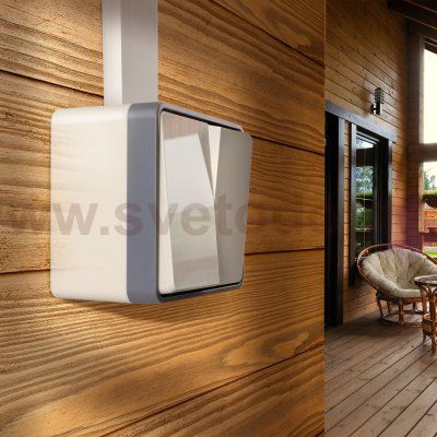 Выключатель двухклавишный влагозащищенный Gallant (слоновая кость) Werkel WL15-03-02