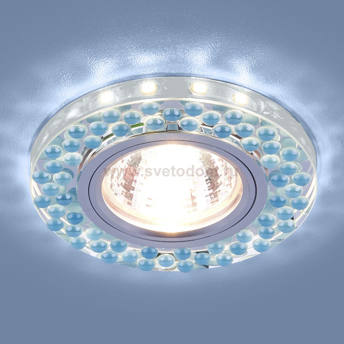 Встраиваемый точечный светильник с LED подсветкой 2194 MR16 SL/BL зеркальный/голубой Elektrostandard
