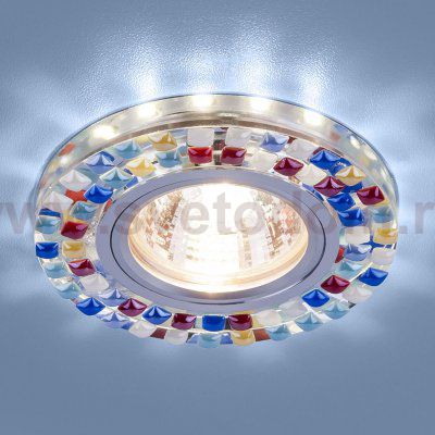 Точечный светильник с LED подсветкой 2195 MR16 SL/MLT зеркальный/мульти