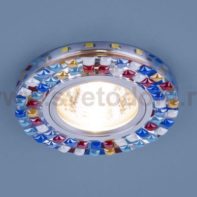 Точечный светильник с LED подсветкой 2195 MR16 SL/MLT зеркальный/мульти