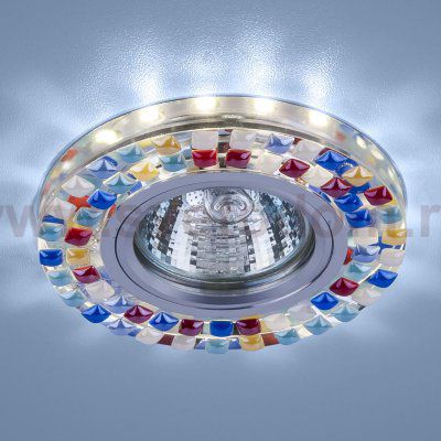 Точечный светильник с LED подсветкой 2195 MR16 SL/MLT зеркальный/мульти