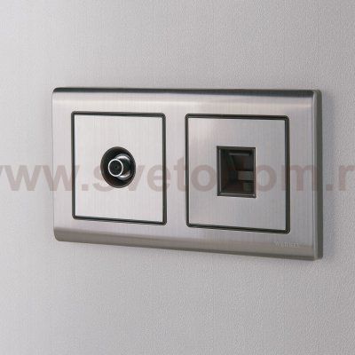 Накладка для RJ45 и RJ11 (глянцевый никель) WL02-RJ-CP Werkel