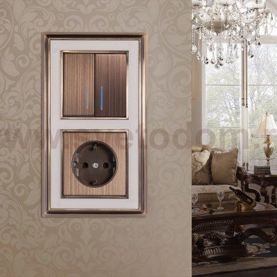 Накладка для розетки IP20 (бронзовый) Werkel WL12-SKGS-IP20-CP