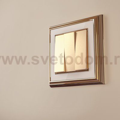 Рамка на 1 пост (золото/белый) Werkel WL17-Frame-01