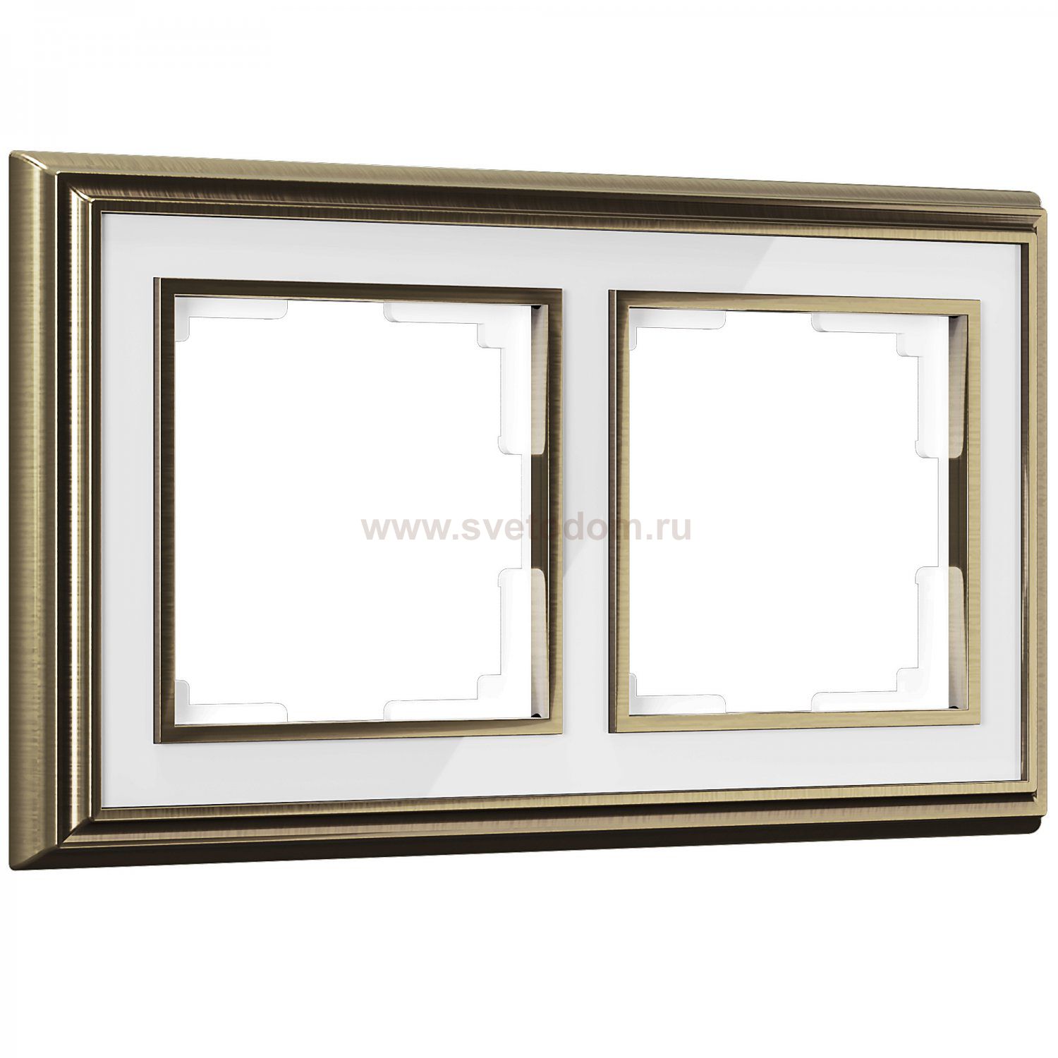 Рамка на 2 поста (бронза/белый) Werkel WL17-Frame-02