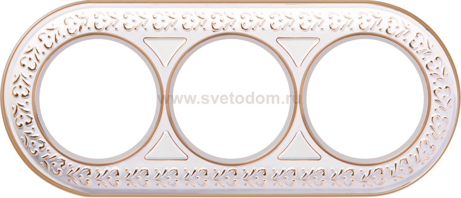 Рамка на 3 поста (белое золото) WL70-frame-03 Werkel