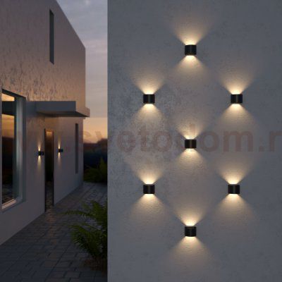 Blade черный уличный настенный светодиодный светильник 1518 TECHNO LED Elektrostandard