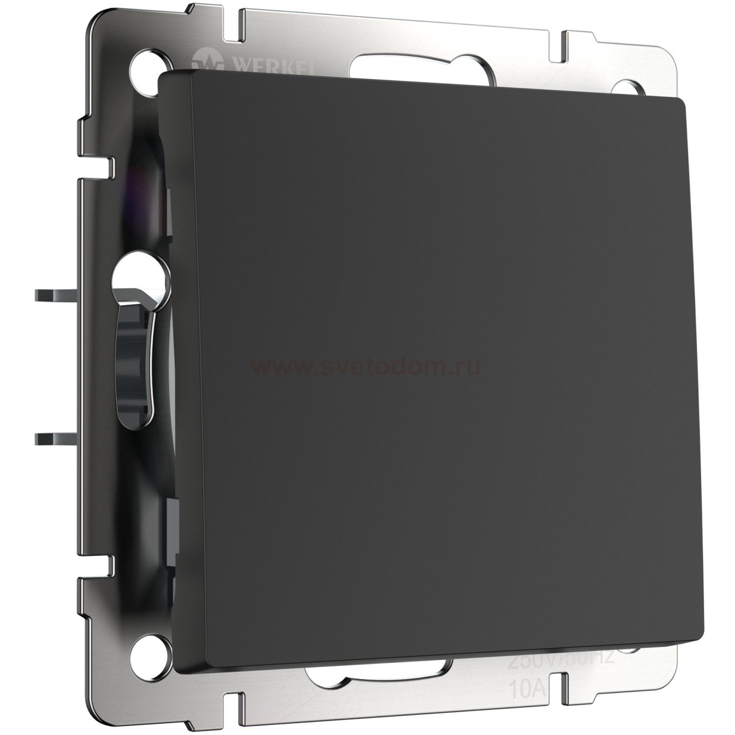 Перекрестный переключатель одноклавишный (черный матовый) WL08-SW-1G-C Werkel