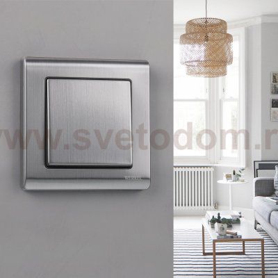 Клавиша для выключателя перекрестного (глянцевый никель) WL02-SW-1G-C-CP Werkel