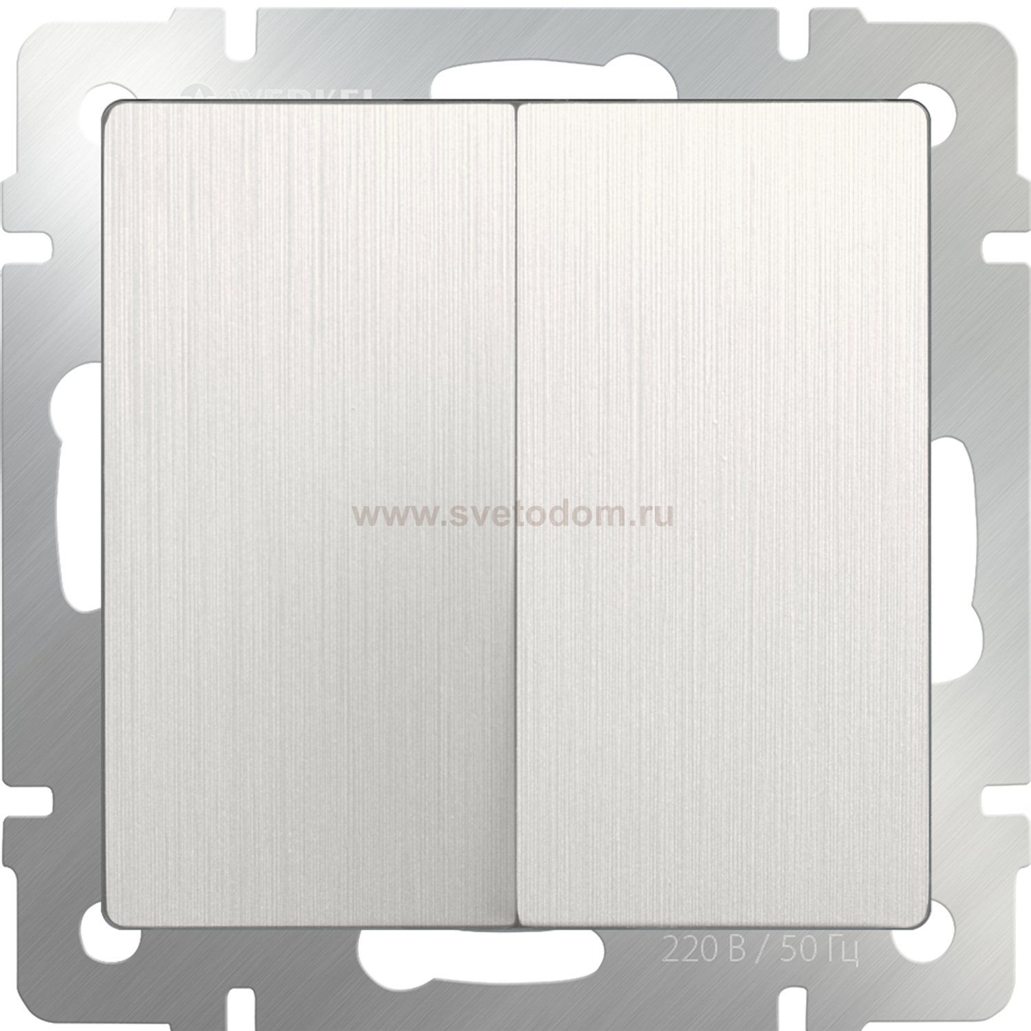 Выключатель двухклавишный проходной (перламутровый рифленый) Werkel WL13-SW-2G-2W