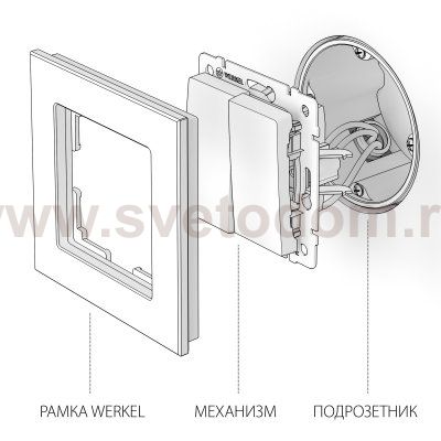 Выключатель двухклавишный (шампань) WL11-SW-2G Werkel