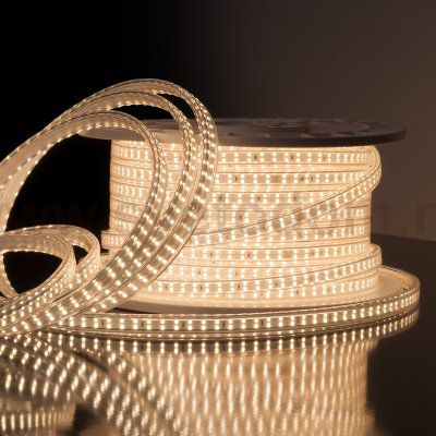 Светодиодная лента Лента светодиодная 220V 18W 180Led 2835 двухрядная IP65 дневной белый, 50 м Elektrostandard